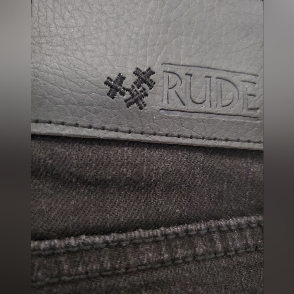 HOT TOPIC - RUDE Black skinny distressed jean SIZE 28 - Picture 8 of 9